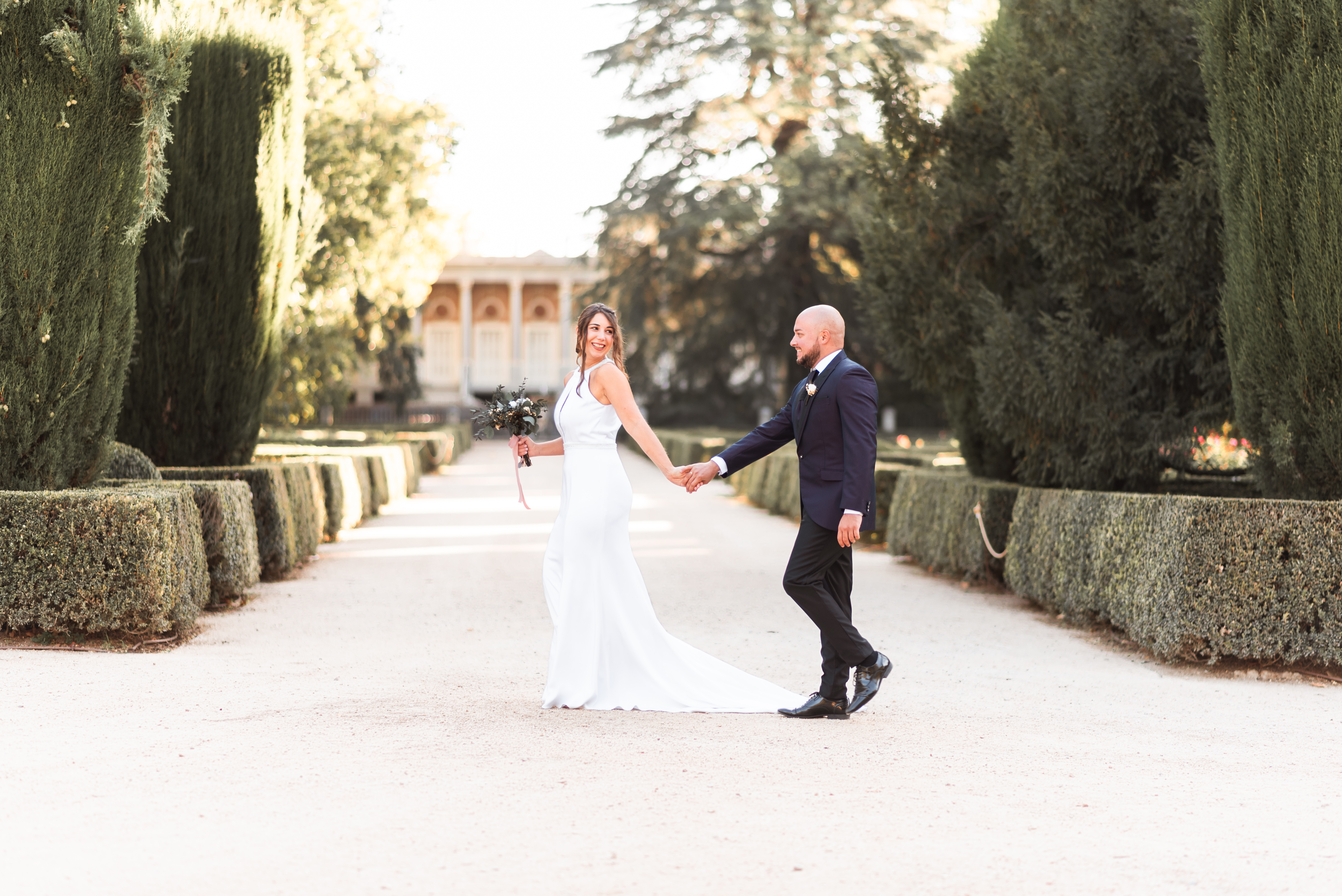 Novios en fotografía de boda